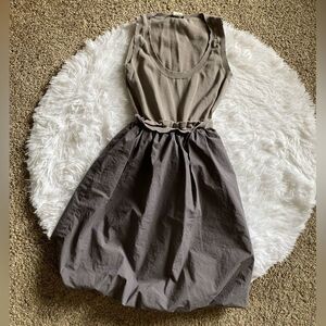 J. Crew Two-Tone Taupe Tank and Charcoal Bubble Skirt Dress